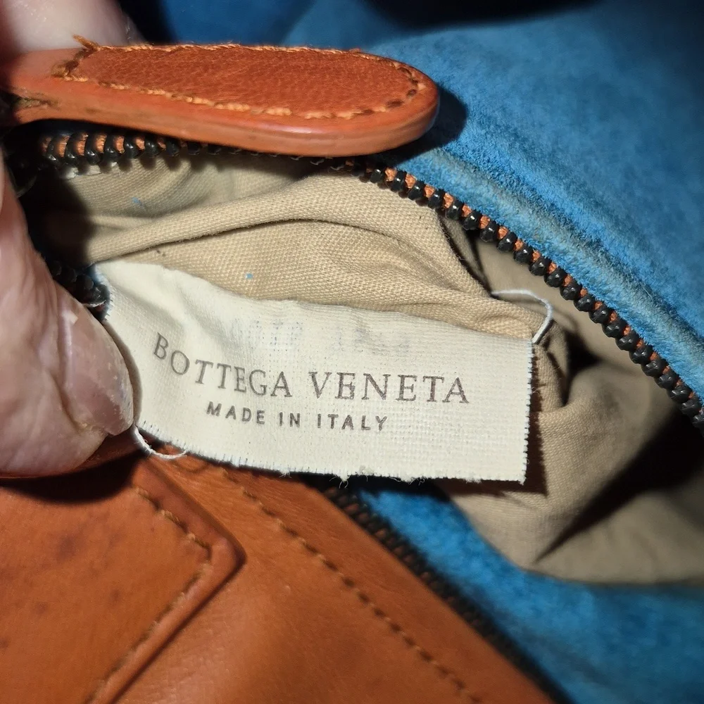 Bottega Veneta Persimmon Intrecciato Woven Leather Tote With Blue Suede Interior - Picture 10 of 14